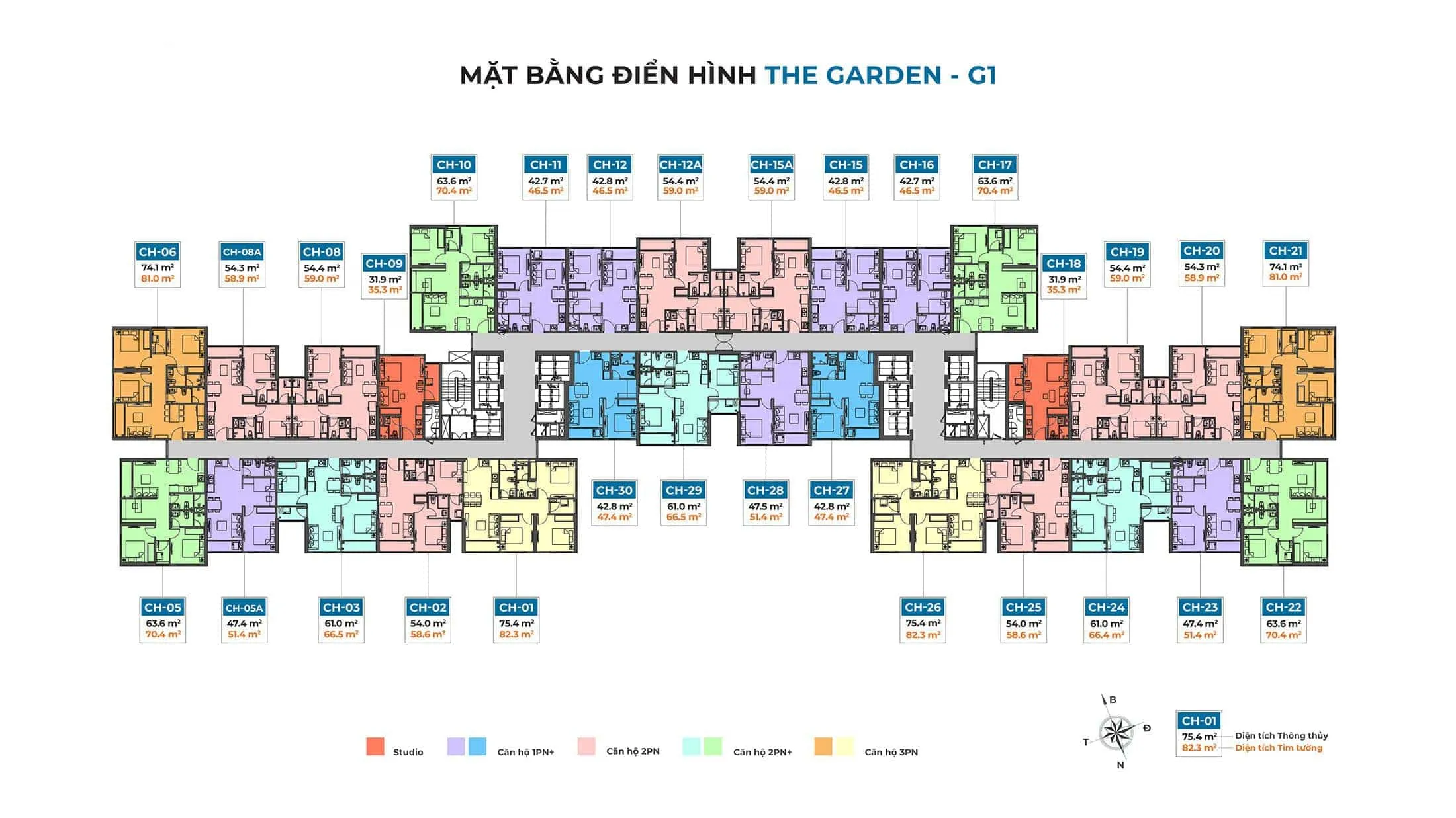 Mặt bằng điển hình dự án The 7 Stars